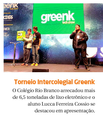 Torneio Intercolegial Greenk: Rio Branco arrecada mais de 6,5 toneladas de lixo eletrônico e aluno se destaca em apresentação