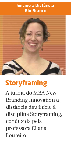 A turma do MBA New Branding Innovation a distância deu início à disciplina Storyframing, conduzida pela professora Eliana Loureiro.