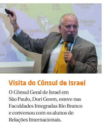 Curso de Relações Internacionais recebe visita de Cônsul de Israel